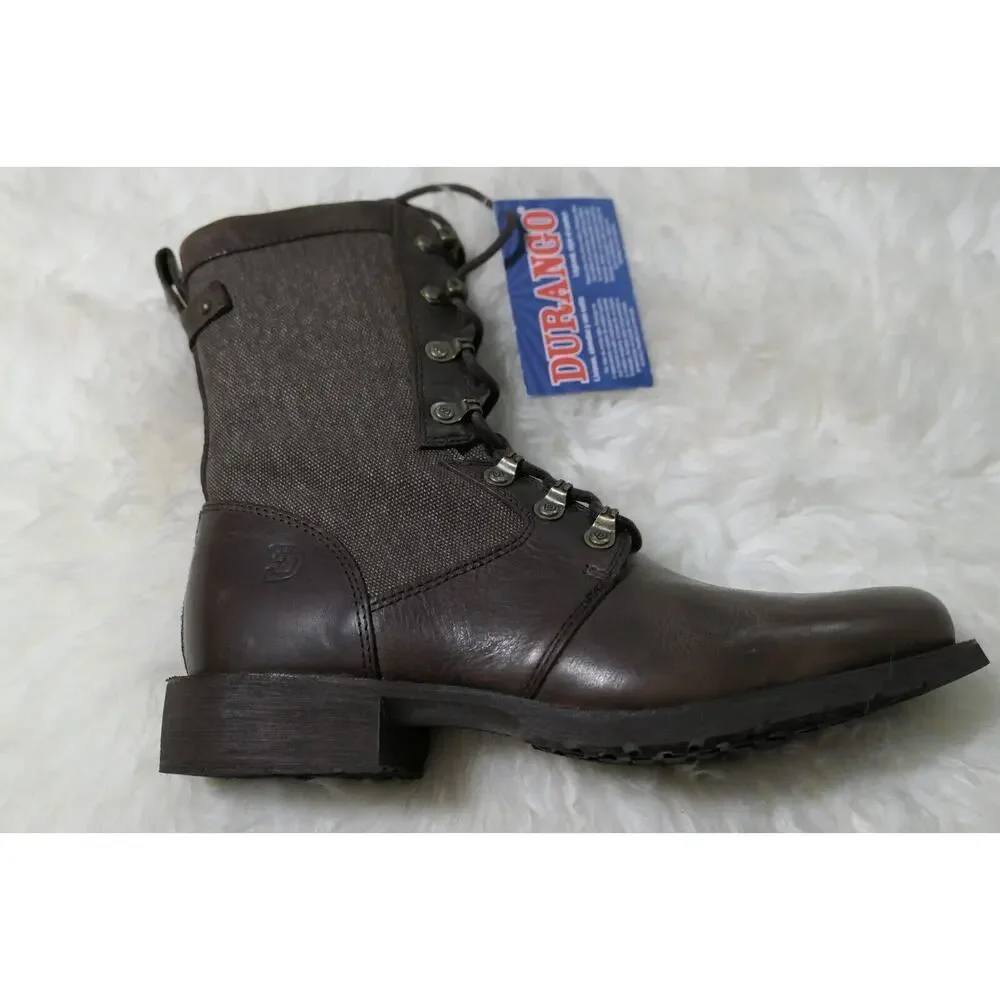 NWT Durango Drifter Womens 8" Coffee Brown Leather Military Size 9 Boots DRD0322 - Picture 6 of 16